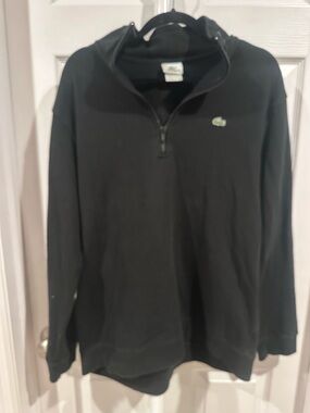Lacoste Men’s Black Half-Zip Pullover Sweater